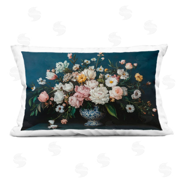 stupell industries Petal Prints Design | Moody Blue Floral Vase Printed Throw Pillow