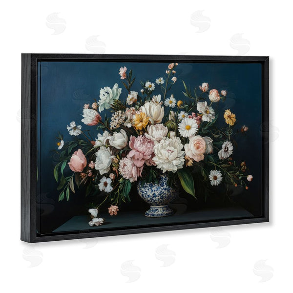 Stupell Industries Petal Prints Design | Moody Blue Floral Vase Wall Art