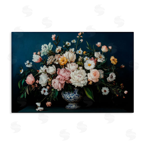 stupell industries Petal Prints Design | Moody Blue Floral Vase Wall Art