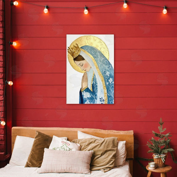 Stupell Industries Petal Prints Design | Mother Mary Religious Portrait Wall Art