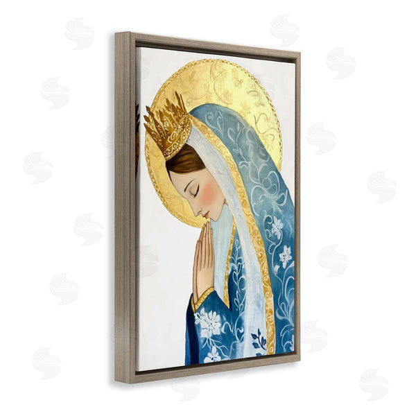 Stupell Industries Petal Prints Design | Mother Mary Religious Portrait Wall Art