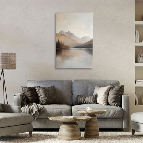 Stupell Industries Petal Prints Design | Muted Lake Neutral Landscape Wall Art