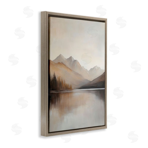 Stupell Industries Petal Prints Design | Muted Lake Neutral Landscape Wall Art
