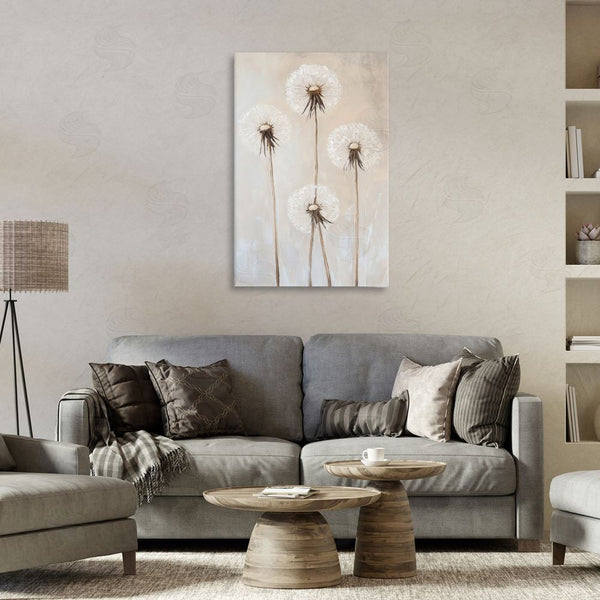 Stupell Industries Petal Prints Design | Neutral Dandelion Illustration Wall Art
