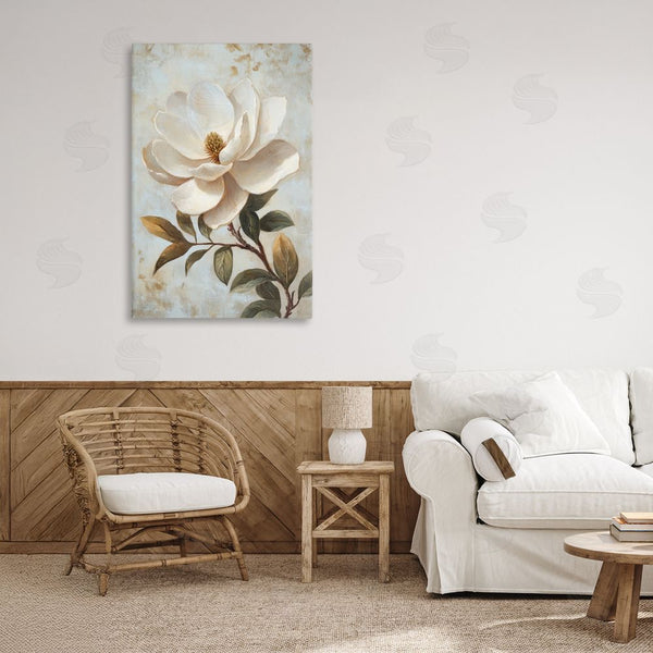 Stupell Industries Petal Prints Design | Open White Magnolia Flower Wall Art