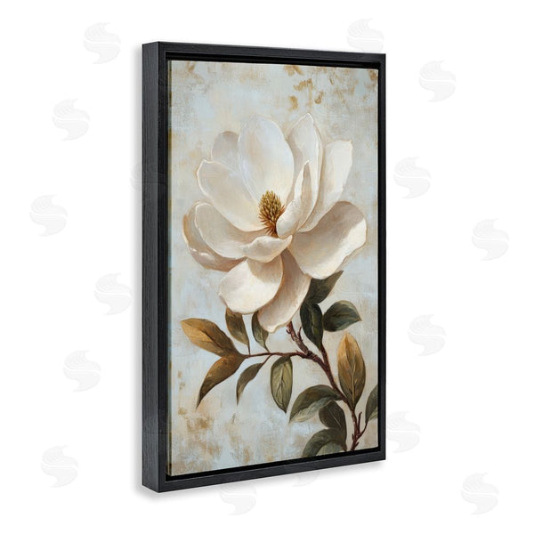 Stupell Industries Petal Prints Design | Open White Magnolia Flower Wall Art