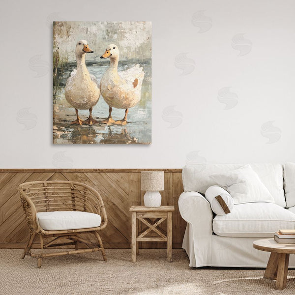 Stupell Industries Petal Prints Design | Partner Ducks Abstract Pond Wall Art