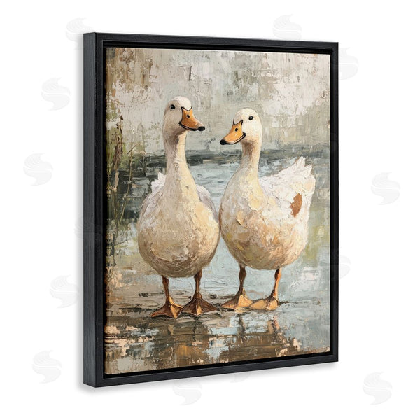 Stupell Industries Petal Prints Design | Partner Ducks Abstract Pond Wall Art