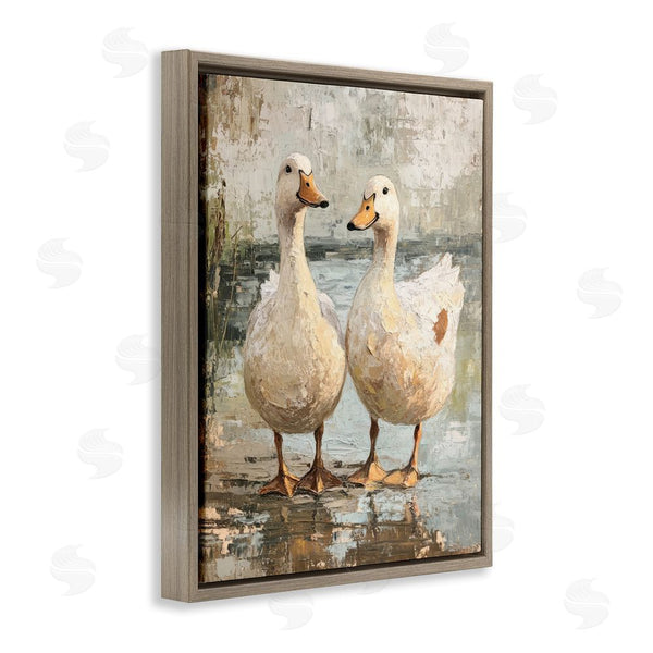 Stupell Industries Petal Prints Design | Partner Ducks Abstract Pond Wall Art