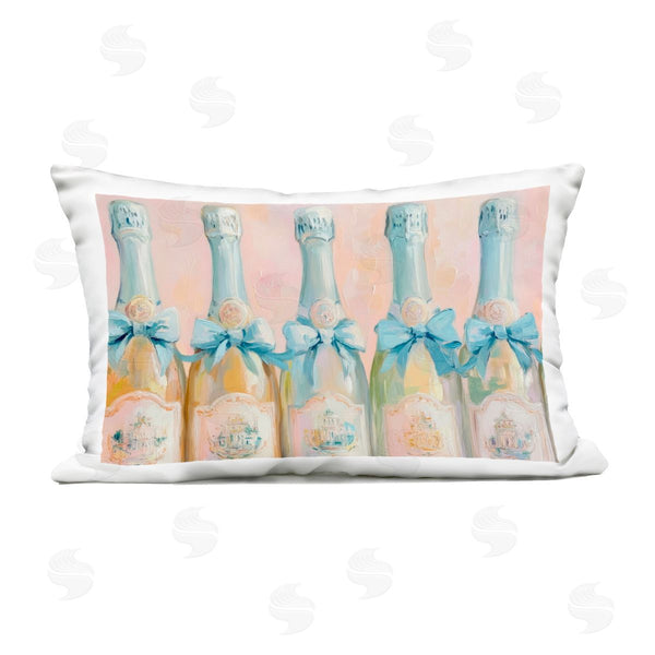 Stupell Industries Petal Prints Design | Pastel Blue Champagne Bottles Printed Throw Pillow