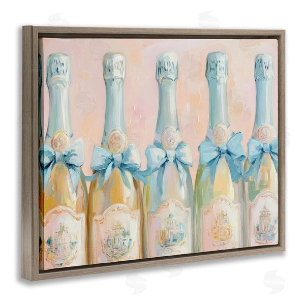 Stupell Industries Petal Prints Design | Pastel Blue Champagne Bottles Wall Art