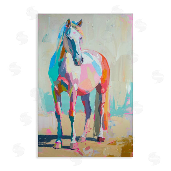 stupell industries Petal Prints Design | Pastel Hued Horse Wall Art