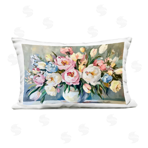 Stupell Industries Petal Prints Design | Pastel Peony Bunch Bouquet Printed Throw Pillow