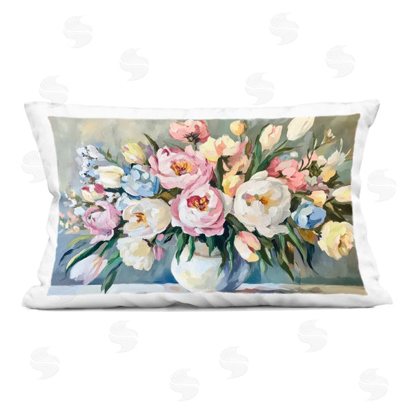 stupell industries Petal Prints Design | Pastel Peony Bunch Bouquet Printed Throw Pillow