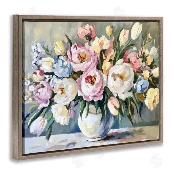 Stupell Industries Petal Prints Design | Pastel Peony Bunch Bouquet Wall Art