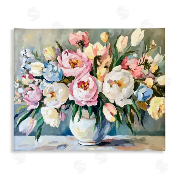 stupell industries Petal Prints Design | Pastel Peony Bunch Bouquet Wall Art