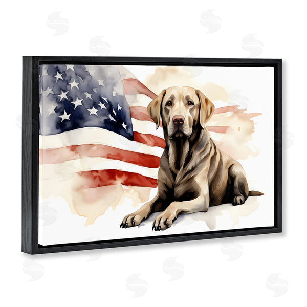 Stupell Industries Petal Prints Design | Patriotic Dog With Flag