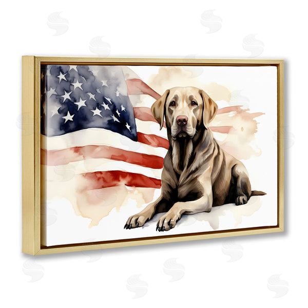 Stupell Industries Petal Prints Design | Patriotic Dog With Flag