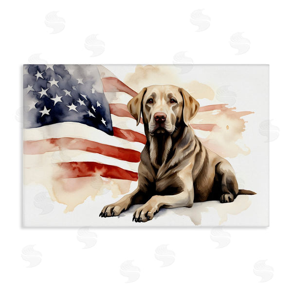 stupell industries Petal Prints Design | Patriotic Dog with Flag