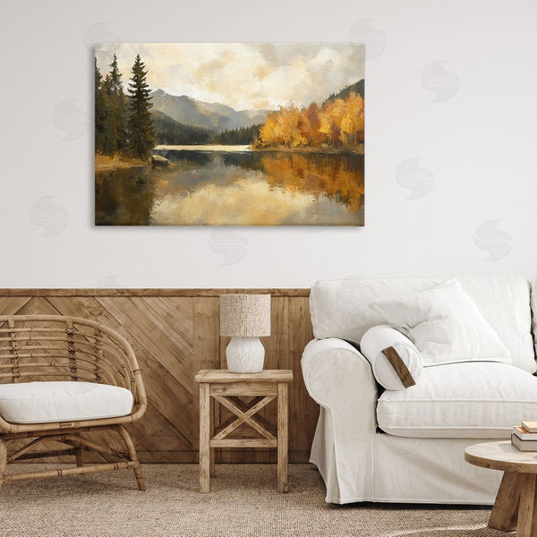 Stupell Industries Petal Prints Design | Peaceful Autumn River Scenery Wall Art