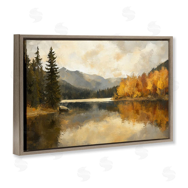 Stupell Industries Petal Prints Design | Peaceful Autumn River Scenery Wall Art