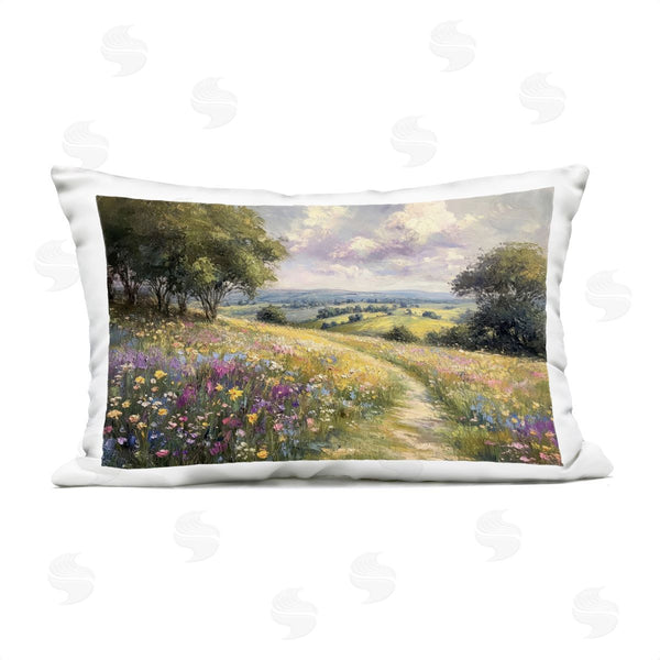 Stupell Industries Petal Prints Design | Peaceful Path Through Meadow Printed Throw Pillow