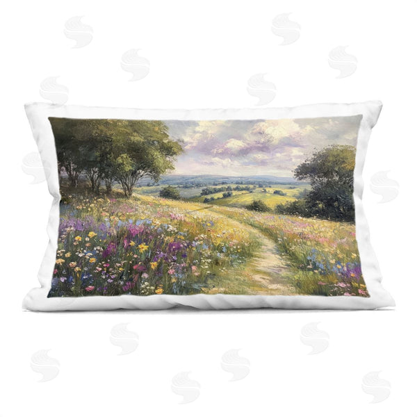 stupell industries Petal Prints Design | Peaceful Path Through Meadow Printed Throw Pillow