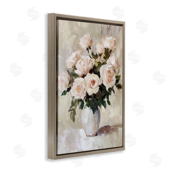 Stupell Industries Petal Prints Design | Peachy Roses In Flower Vase Wall Art