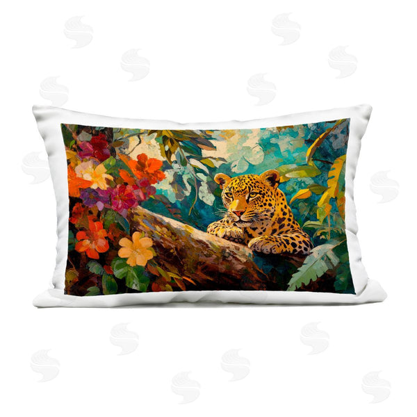 Stupell Industries Petal Prints Design | Perched Above Jungle Cat Printed Throw Pillow