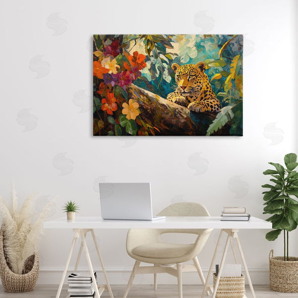 Stupell Industries Petal Prints Design | Perched Above Jungle Cat Wall Art