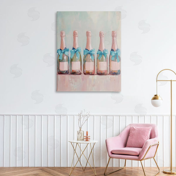 Stupell Industries Petal Prints Design | Pink And Blue Champagne Bottles Wall Art
