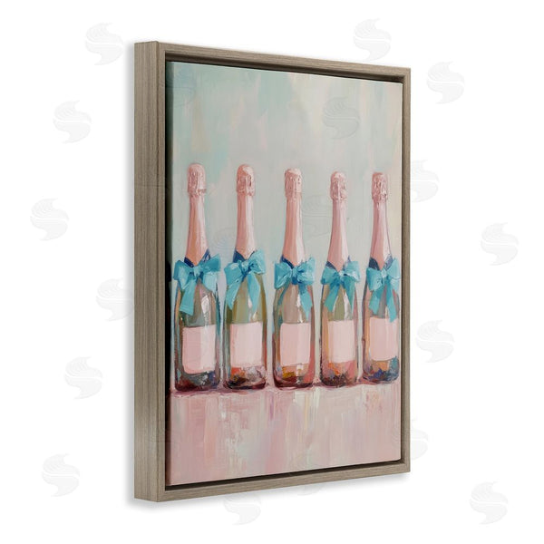 Stupell Industries Petal Prints Design | Pink And Blue Champagne Bottles Wall Art