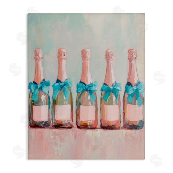 stupell industries Petal Prints Design | Pink and Blue Champagne Bottles Wall Art