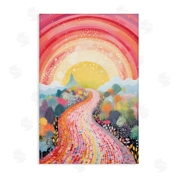 stupell industries Petal Prints Design | Pink Brick Road Journey