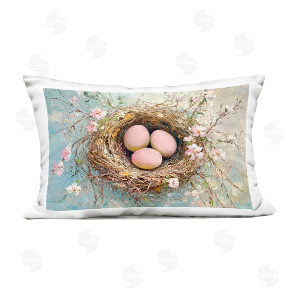 Stupell Industries Petal Prints Design | Pink Easter Egg Nest Printed Throw Pillow