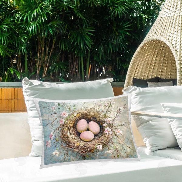 Stupell Industries Petal Prints Design | Pink Easter Egg Nest Printed Throw Pillow