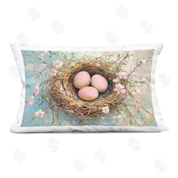 stupell industries Petal Prints Design | Pink Easter Egg Nest Printed Throw Pillow