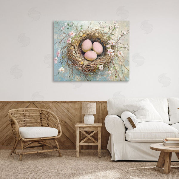 Stupell Industries Petal Prints Design | Pink Easter Egg Nest Wall Art