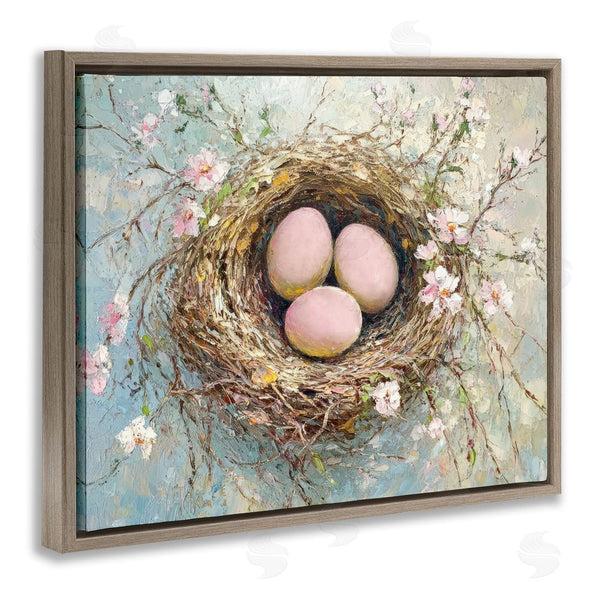 Stupell Industries Petal Prints Design | Pink Easter Egg Nest Wall Art