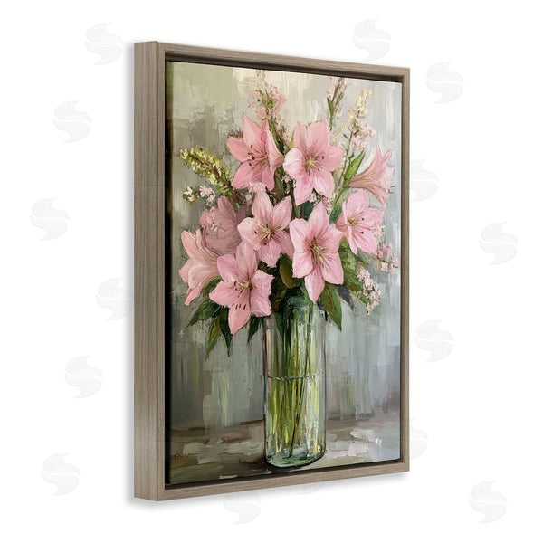 Stupell Industries Petal Prints Design | Pink Lily Floral Display Wall Art