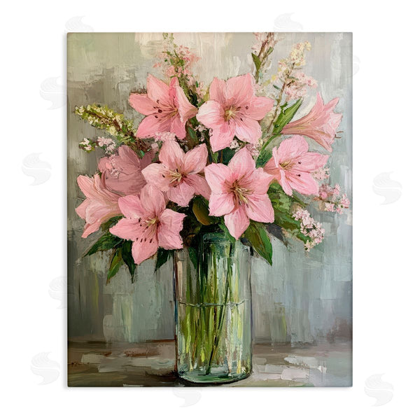stupell industries Petal Prints Design | Pink Lily Floral Display Wall Art