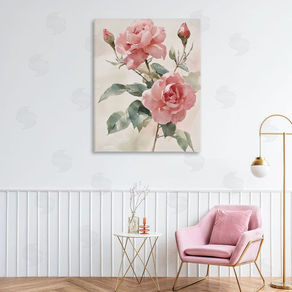 Stupell Industries Petal Prints Design | Pink Watercolor Roses And Buds Wall Art