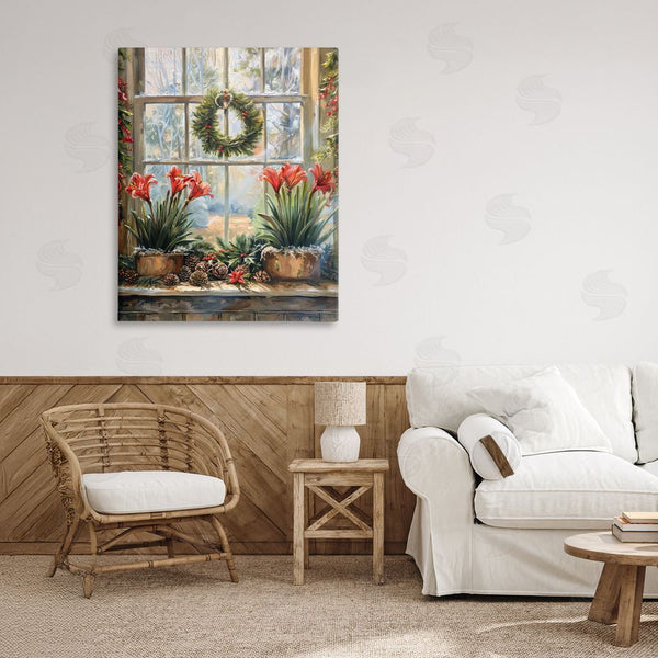 Stupell Industries Petal Prints Design | Planted Amaryllis Window View Wall Art
