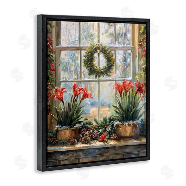 Stupell Industries Petal Prints Design | Planted Amaryllis Window View Wall Art