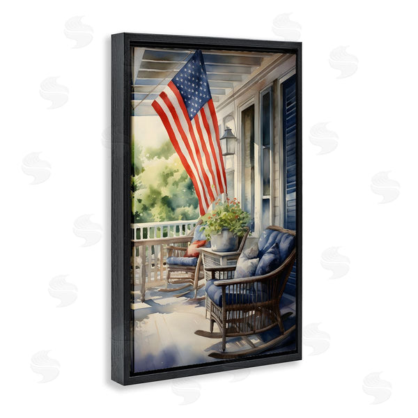 Stupell Industries Petal Prints Design | Porch With American Flag