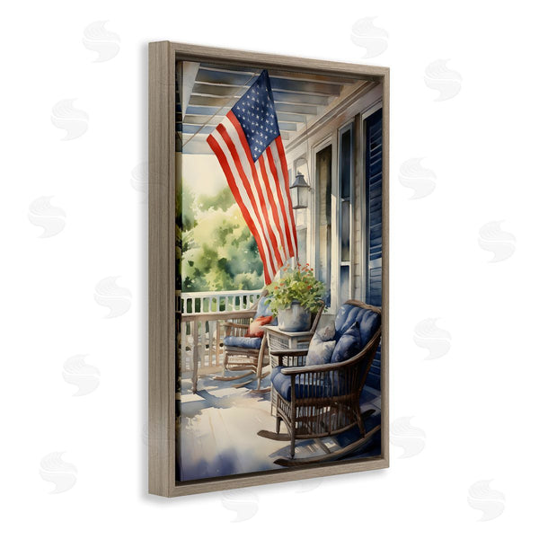 Stupell Industries Petal Prints Design | Porch With American Flag