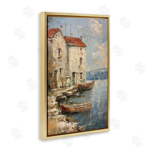 Stupell Industries Petal Prints Design | Red Townside Boats Wall Art