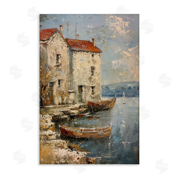 stupell industries Petal Prints Design | Red Townside Boats Wall Art