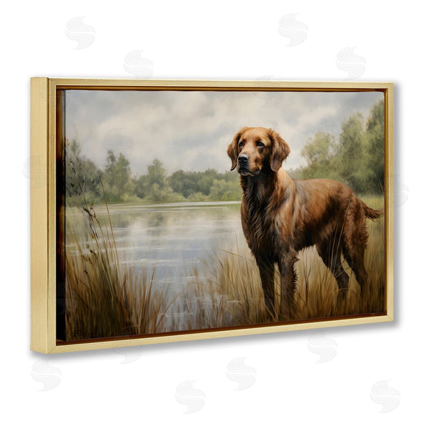 Stupell Industries Petal Prints Design | Retriever Dog And Pond