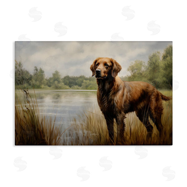 stupell industries Petal Prints Design | Retriever Dog and Pond